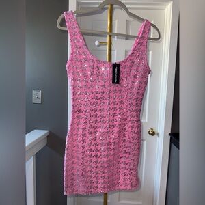 Pretty little Thing pink sequin dress